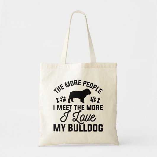 Tote Bag J'Aime Mon Bulldog (Devant)