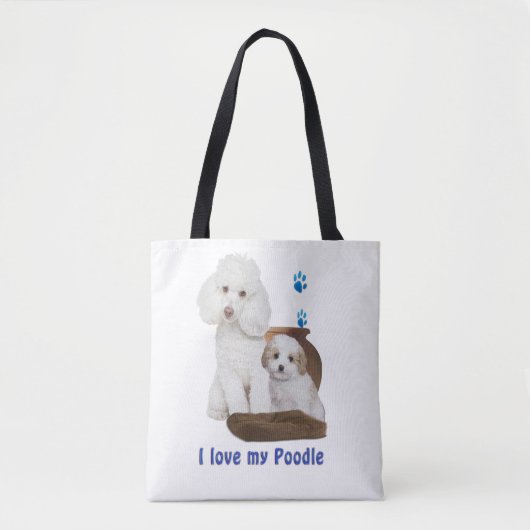 Tote Bag J'aime mon caniche (Devant)