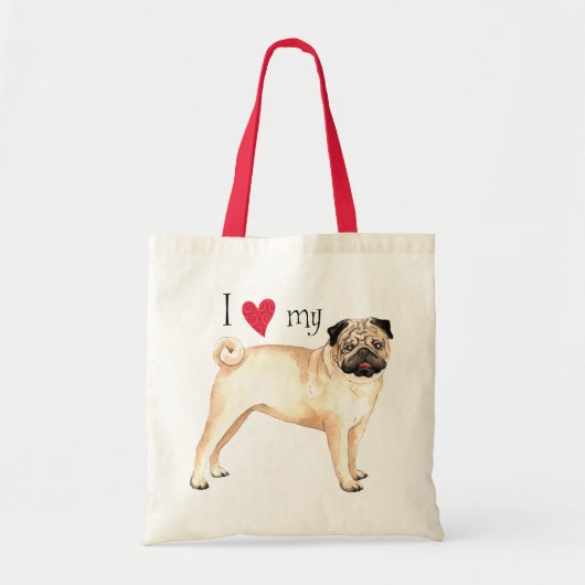 Tote Bag J'aime mon Carlin (Devant)