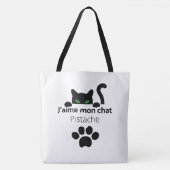 Tote Bag J'aime mon chat Pistache (Devant)
