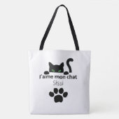 Tote Bag J'aime mon chat Sissi (Devant)