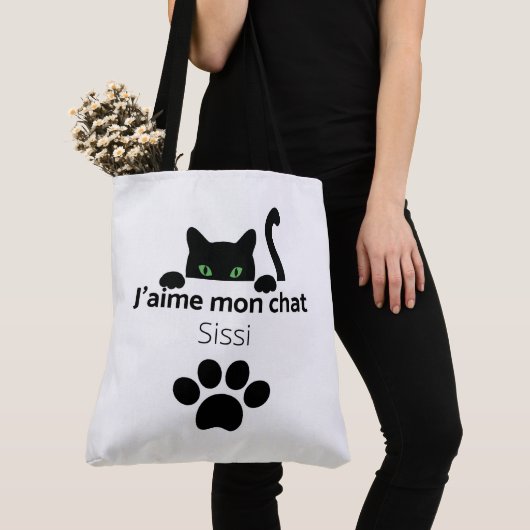 Tote Bag J'aime mon chat Sissi (De près)