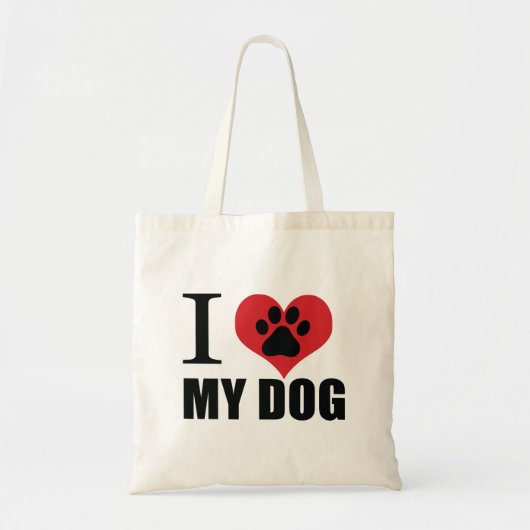 Tote Bag J'aime mon chien jeter l'oreiller (Devant)