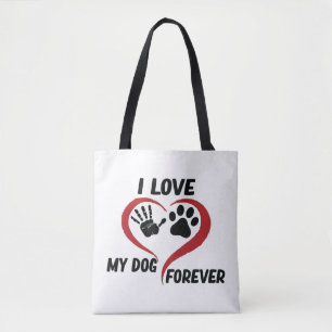 Tote Bag J'aime mon chien jeter l'oreiller