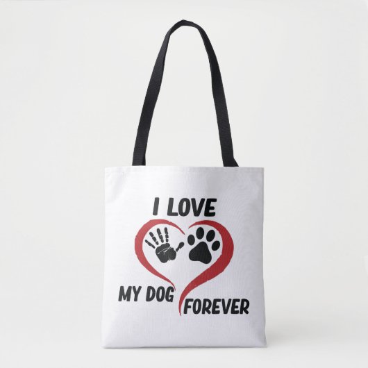 Tote Bag J'aime mon chien jeter l'oreiller (Devant)