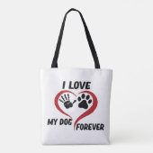 Tote Bag J'aime mon chien jeter l'oreiller (Dos)