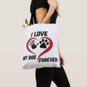 Tote Bag J'aime mon chien jeter l'oreiller (De près)