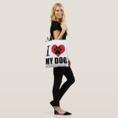 Tote Bag J'aime mon chien jeter l'oreiller (Sur le modèle)
