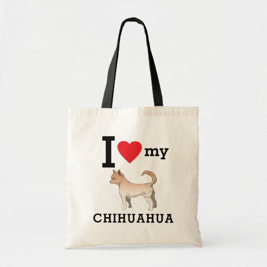 Tote Bag J'Aime Mon Chihuahua (Devant)