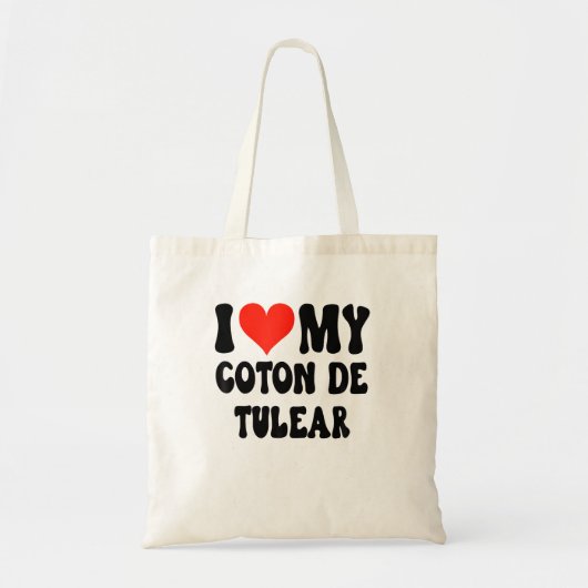 Tote Bag J'Aime Mon Coton De Tulear - Chien - Coeur mignon  (Devant)