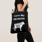 Tote Bag J'Aime Mon Cow-culator Funny Math Calculator Pun (De près)