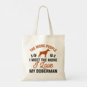 Tote Bag J'Aime Mon Doberman (Dos)