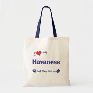 Tote Bag J'aime mon Havanese (les chiens multiples)