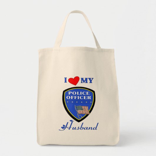 Tote Bag J'aime mon mari de police (Devant)