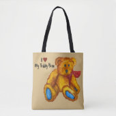 Tote Bag J'Aime Mon Ours En Conflit (Devant)