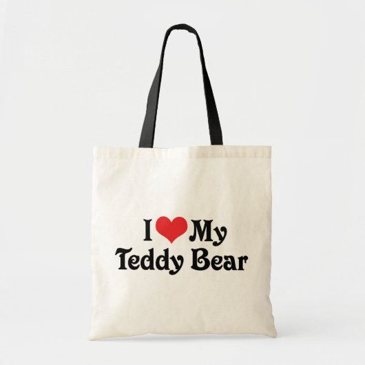 Tote Bag J'aime mon ours en peluche (Devant)