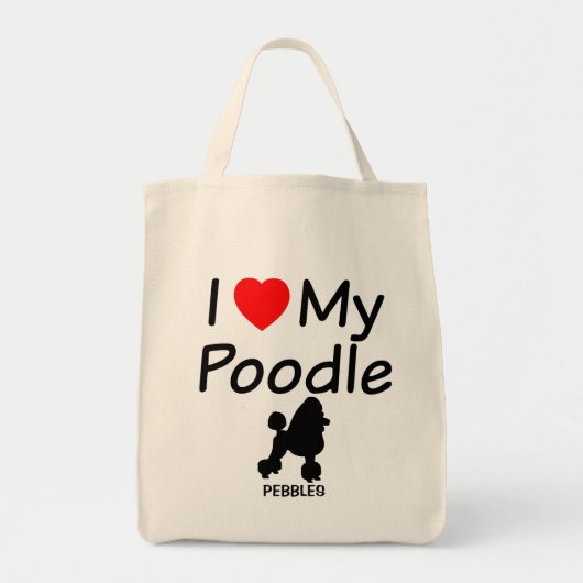 Tote Bag J'Aime Mon Poodle (Devant)