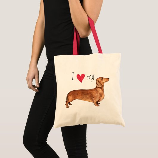 Tote Bag J'aime mon teckel (Devant (produit))