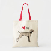 Tote Bag J'aime mon Weimaraner (Devant)