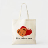 Tote Bag j'aime mon wuzzy brouillé (Devant)