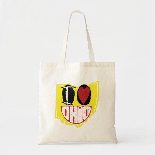 Tote Bag J'Aime Ohio Sourire Un Visage Heureux (Devant)