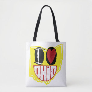 Tote Bag J'aime Ohio Visage Sourire Heureux