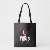Tote Bag J'aime Paris, Tour Eiffel, (Devant)