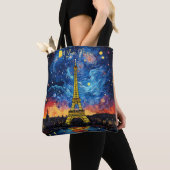 Tote Bag J'aime Paris Tour Eiffel Illustration Voyage Art (De près)