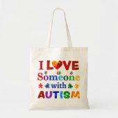 Tote Bag J'aime quelqu'un avec AUTISME (Devant)