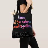 Tote Bag J'aime toutes les couleurs ensemble noir clair (De près)