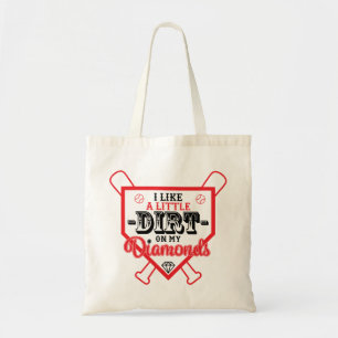 Tote Bag J'aime une petite tête sur mon champ de baseball D