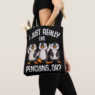Tote Bag J'aime vraiment beaucoup les manchots Enfants Fill