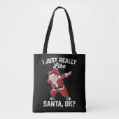 Tote Bag J'Aime Vraiment Père Noël OK Famille Noël (Devant)