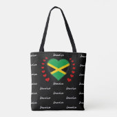 Tote Bag Jamaica Flag & Heart, le drapeau jamaïcain, mode/s (Dos)