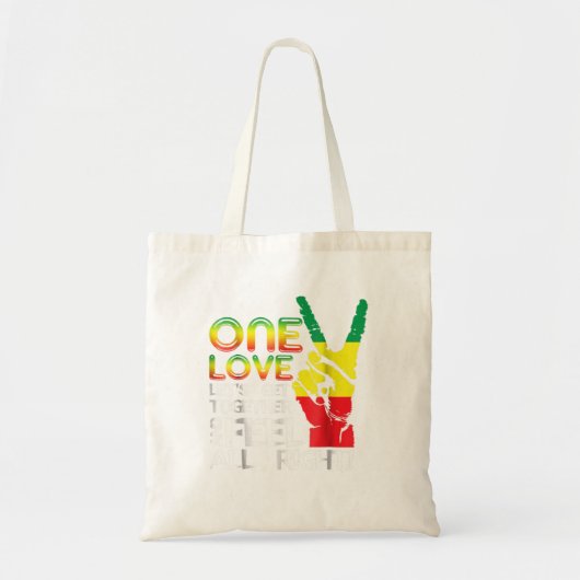 Tote Bag Jamaïque One Love Reggae Caribbean Music Pride Fla (Devant)