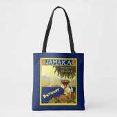 Tote Bag Jamaïque tropicale bleue et jaune (Devant)