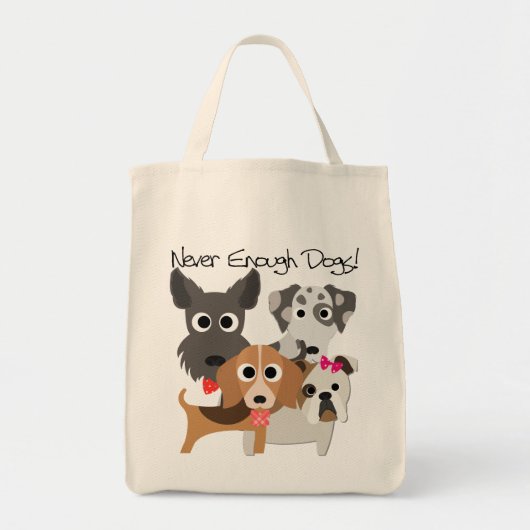 Tote Bag Jamais Assez De Chiens (Devant)