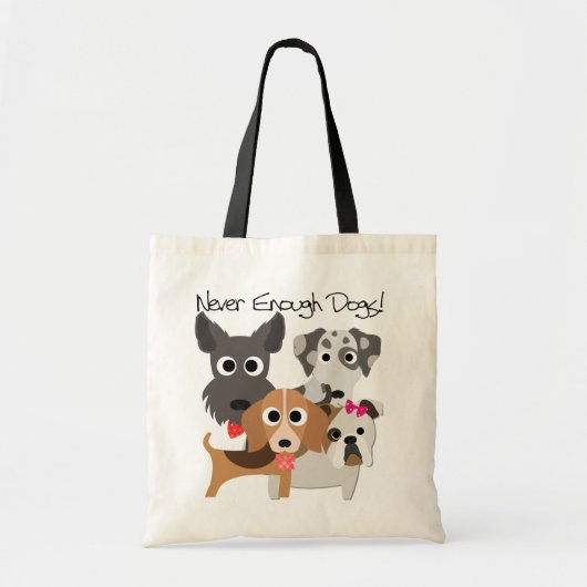 Tote Bag Jamais Assez De Chiens (Devant)