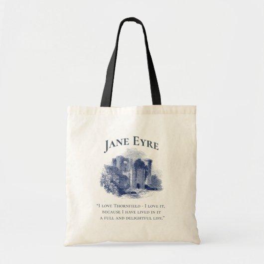 Tote Bag Jane Eyre - I Love Thornfield - Château (Devant)