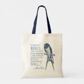 Tote Bag Jane Eyre - Je ne suis pas un oiseau - hirondelle (Dos)