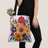 Tote Bag Janvier Énergies d'oeillet Fleur de naissance (De près)