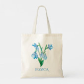 Tote Bag Janvier Mois de naissance Fleur Blue Snowdrop (Dos)