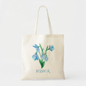 Tote Bag Janvier Mois de naissance Fleur Blue Snowdrop (Devant)