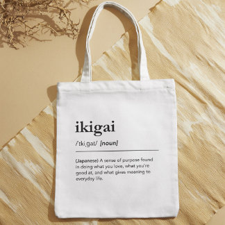 Tote Bag Japanese Ikigai Life Purpose Minimalist Definition