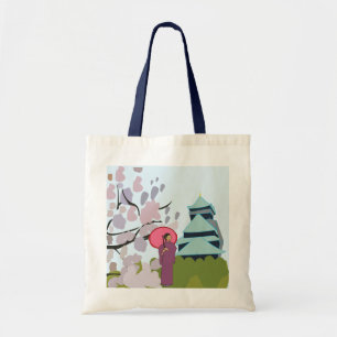 Tote Bag Japon Cherry Blossom Geisha Kimono Japon