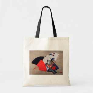 Tote Bag Japonais cinq fans, Hokusai, Ukiyoe