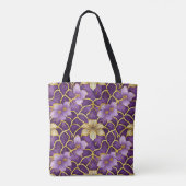 Tote Bag Japonais Floral Purple Gold (Dos)