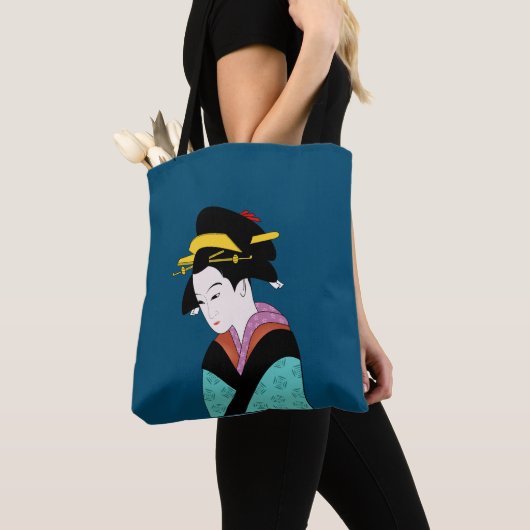 Tote Bag Japonais Geisha kimono art mignon (De près)