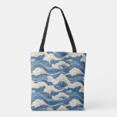 Tote Bag Japonais Kanagawa Motif (Dos)