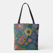 Tote Bag Jardin à fleurs rétro coloré (Dos)